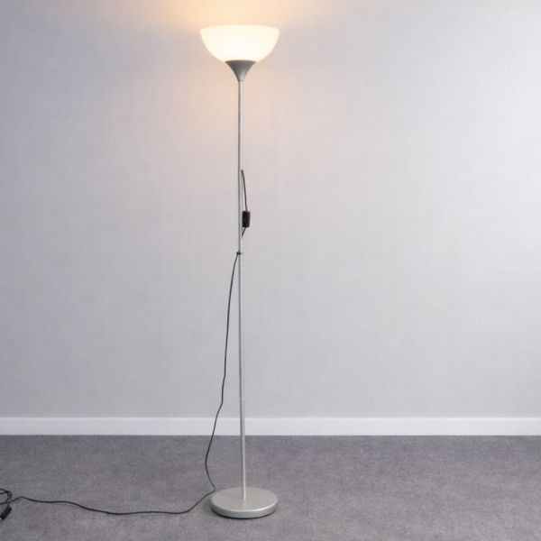 Lattiavalaisin 180 cm – metallijalka, valkoinen kupu